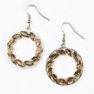 Brown rhinestone earrings